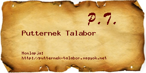 Putternek Talabor névjegykártya